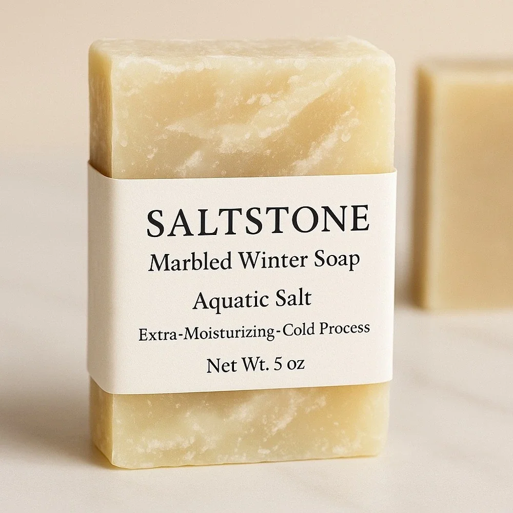 SALTSTONE-Marbled‎ Winter Soap BarAquatic Salt Extra-Moisturizing  5oz